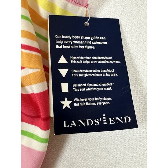Lands End NEW 8 Swimsuit Tankini Tank Top High Neck UPF 50 White Tie Dye Multi - Picture 4 of 7